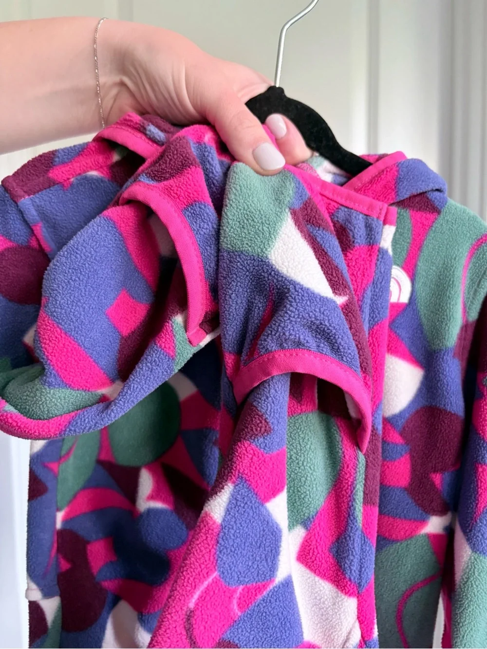 The North Face Pink Baby Glacier One-Piece Fleece Suit